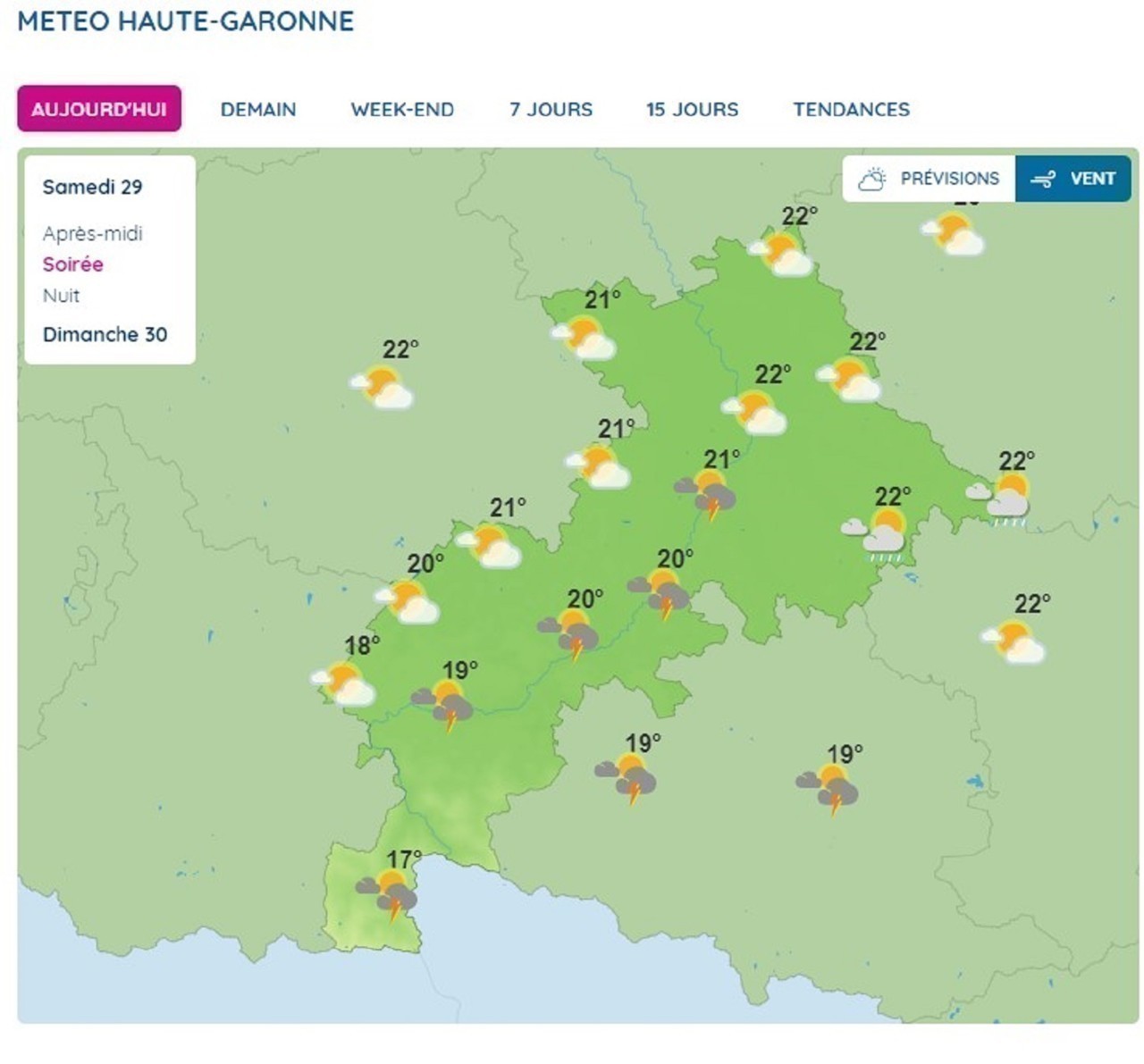 Météo. Risque d'orages cinq départements d'Occitanie, dont la Haute