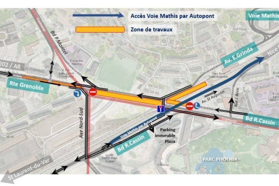 Nice. Début des travaux de la Voie Mathis voici les perturbations à