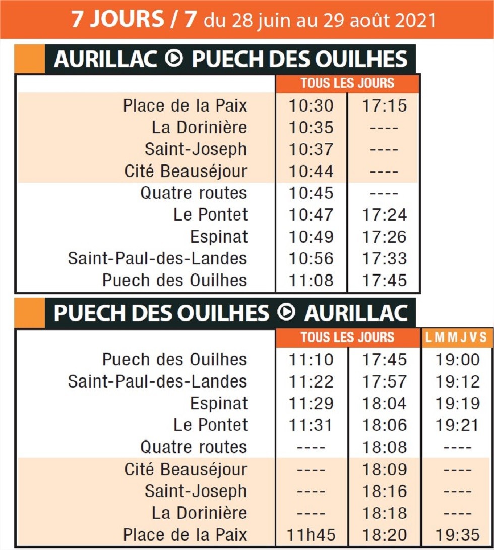 Aurillac. Bus ouverture de lignes vers Esban, Mandailles et le Puech