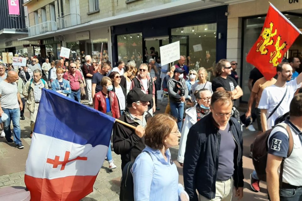 Manifestation antipass à Caen "Eux ce sont les collabos et nous, les