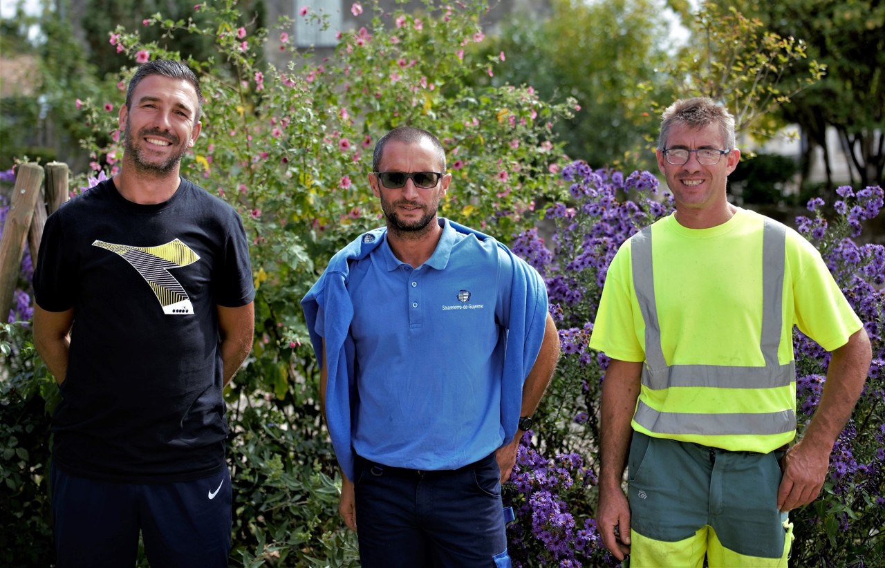 SauveterredeGuyenne. Cédric, Jérémie et Benoît, les jardiniers qui