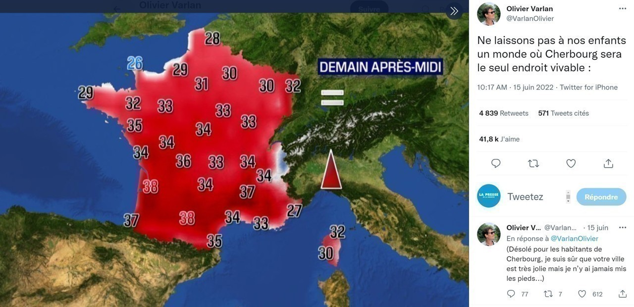 Météo, canicule et Twitter quand la fraîcheur de Cherbourg fait le buzz