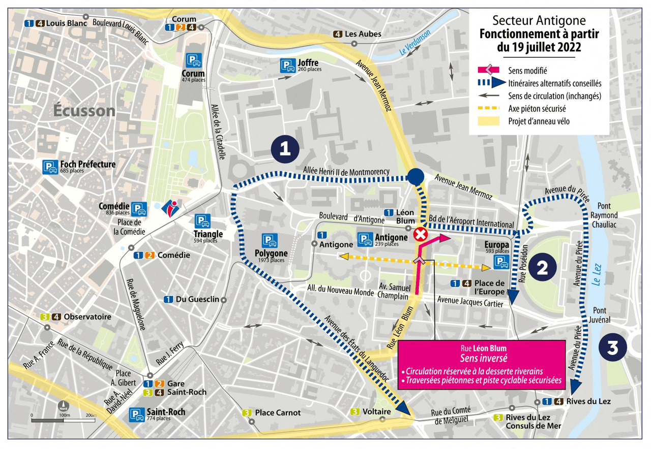 Les Défis Du Plan De Circulation De Montpellier Montpellier fin du trafic de transit dans la rue Léon Blum à partir