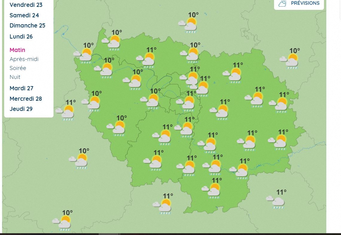Météo en SeineSaintDenis et en ÎledeFrance après le weekend de