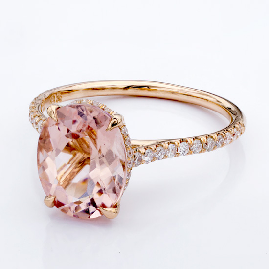 French Cut Basket Setting Diamonds 3/4 down in 14K White Gold