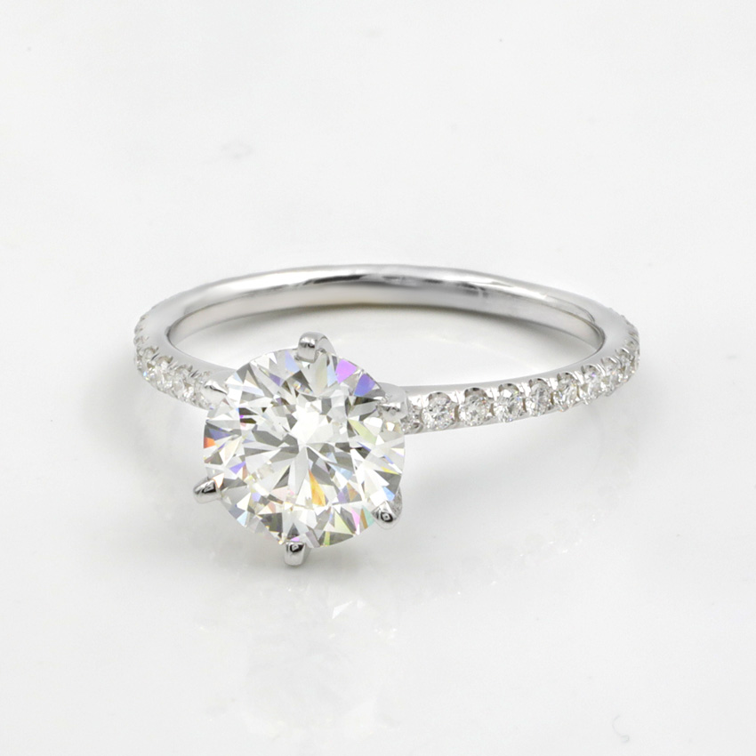 Dainty Diamond Engagement Ring in 14K White Gold