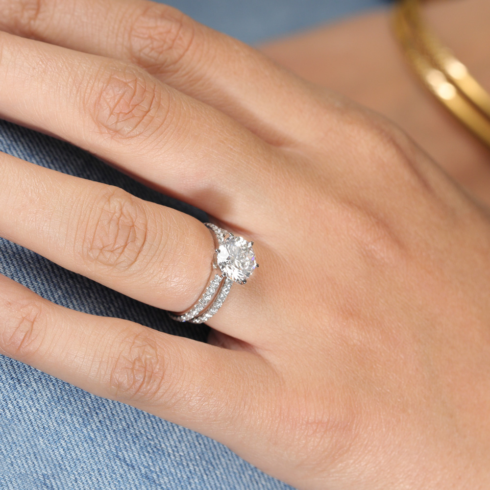 Dainty Diamond Engagement Ring in 14K White Gold