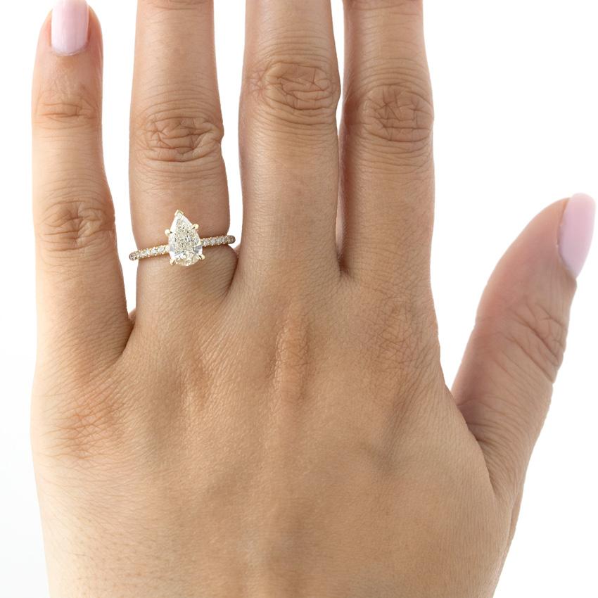 French Cut Basket Setting Diamonds 1/2 Way in 14K White Gold