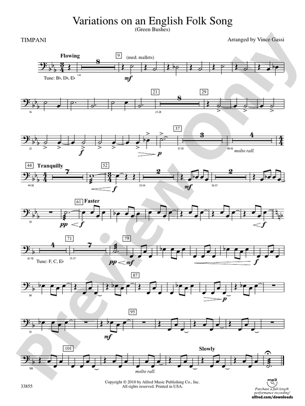 Variations on an English Folk Song Timpani Timpani Part Digital