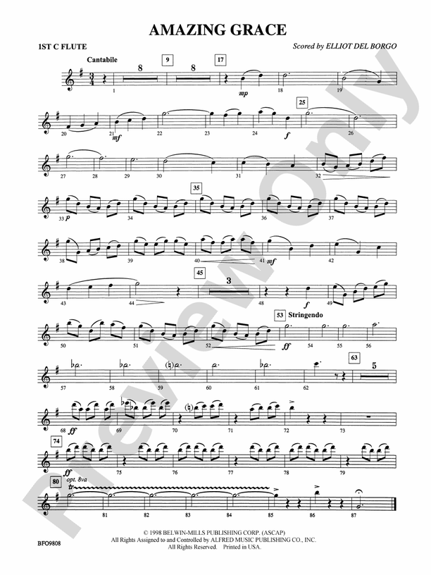 Amazing Grace Flute Flute Part Digital Sheet Music Download