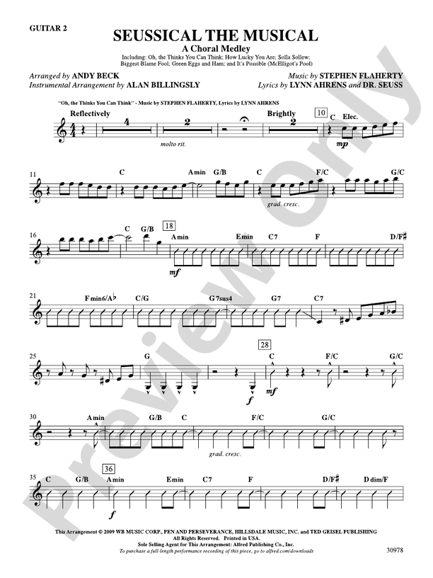 Seussical the Musical A Choral Medley Guitar 2 Guitar 2 Part