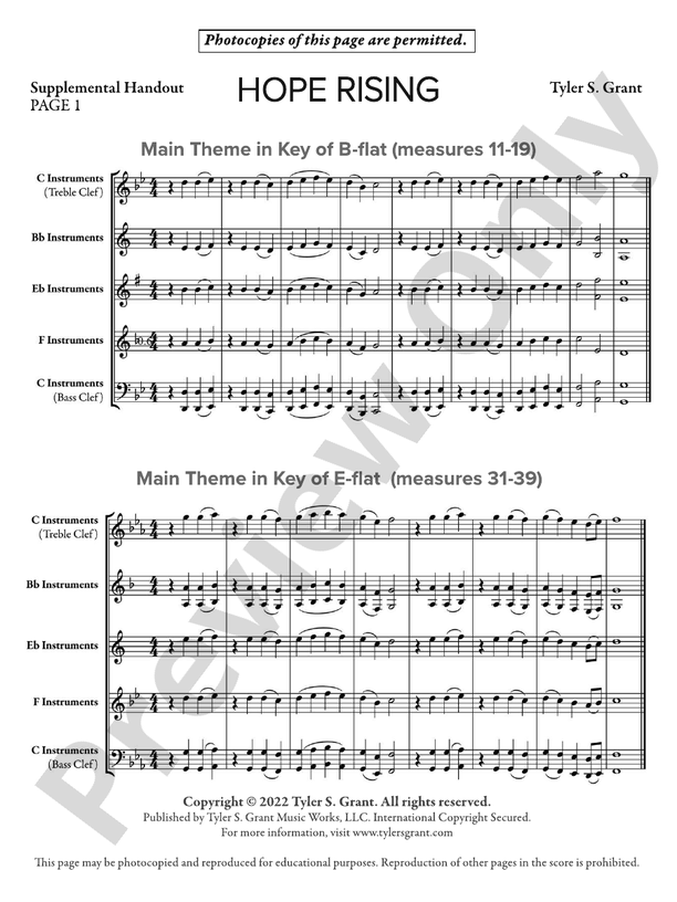 Hope Rising Score Concert Band Score Digital Sheet Music Download