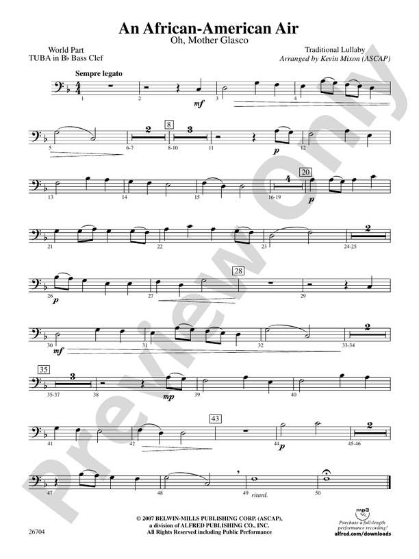 An AfricanAmerican Air (wp) Bflat Tuba B.C. (wp) Bflat Tuba B.C