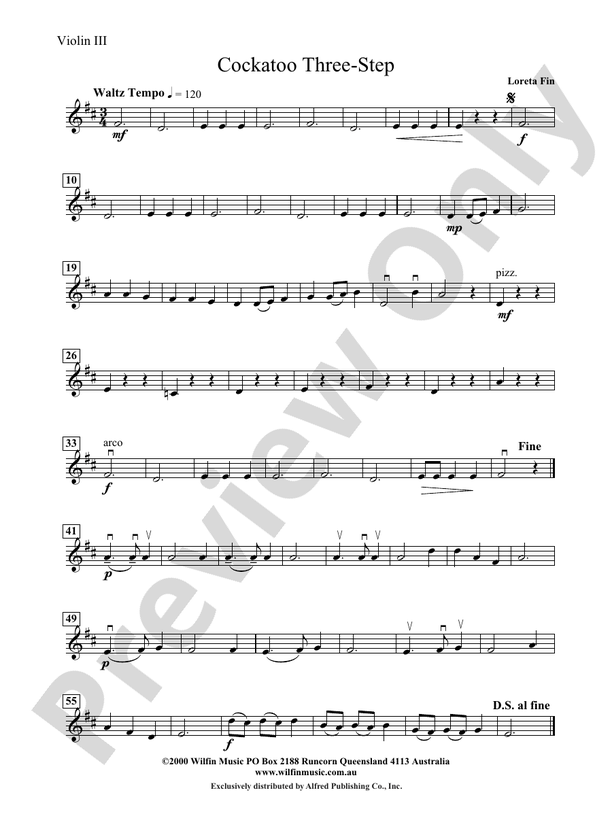 Cockatoo Three Step 3rd Violin (Viola [TC]) 3rd Violin (Viola [TC
