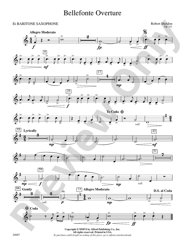 Bellefonte Overture Eflat Baritone Saxophone Eflat Baritone