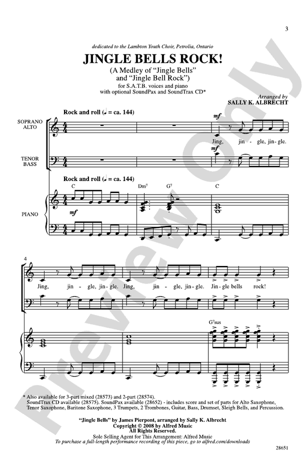 Jingle Bells Rock! (A Medley) SATB Choral Octavo James Pierpont