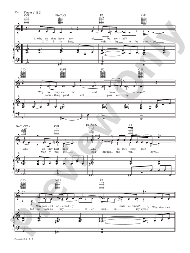 Porcelain Doll Piano/Vocal/Chords Megan McCauley Digital Sheet