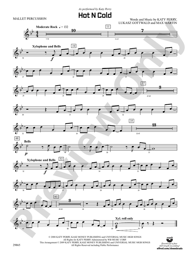 Hot N Cold Mallets Mallets Part Digital Sheet Music Download