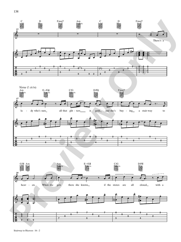 Stairway To Heaven Guitar Led Zeppelin Digital Sheet Music Download