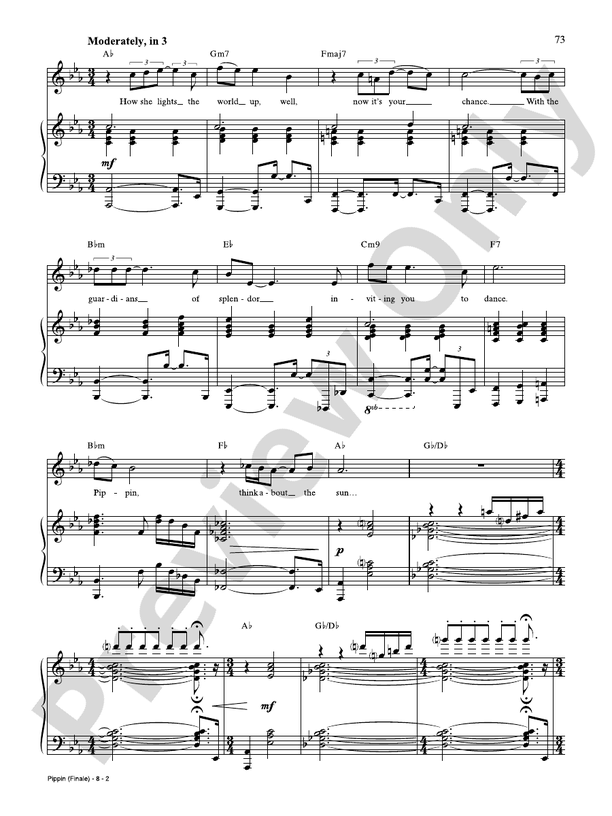 Pippin (Finale) (from Pippin) Piano/Vocal/Chords Stephen Schwartz