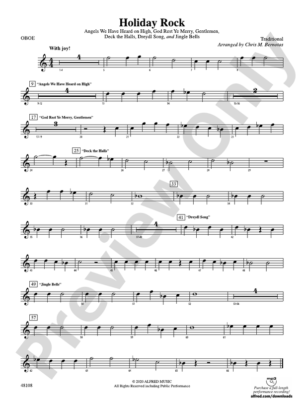Holiday Rock Oboe Oboe Part Digital Sheet Music Download