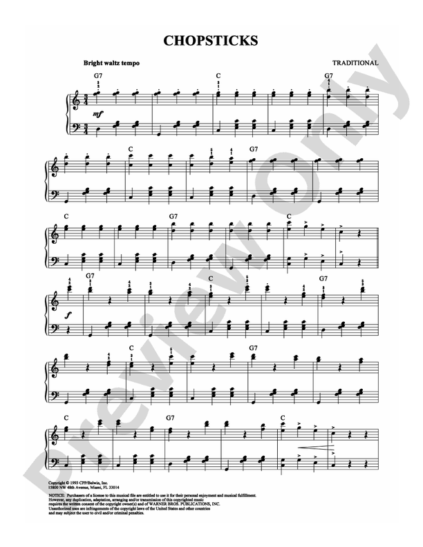 Chopsticks: Piano: Traditional - Digital Sheet Music Download
