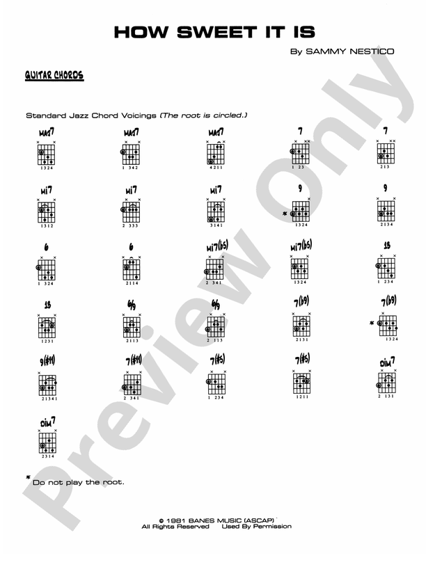 How Sweet It Is Guitar Chords Guitar Chords Part Digital Sheet