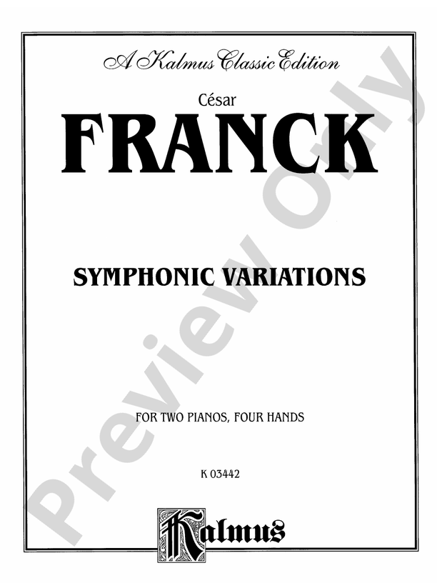 Brahms Symphonic Variations Piano Duo (2 Pianos, 4 Hands) Book (2