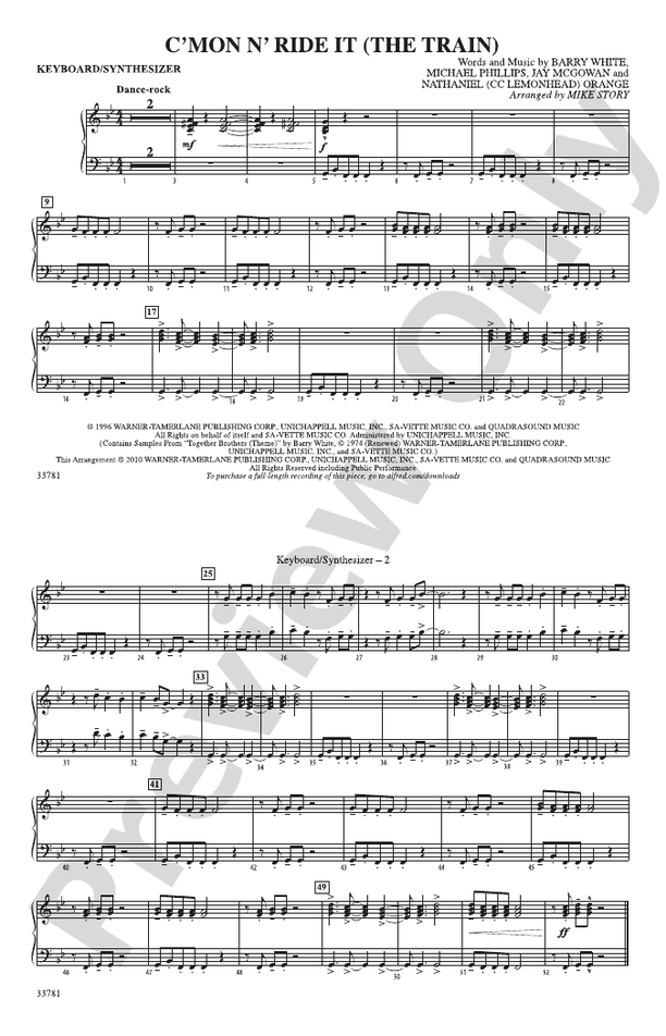 C'mon n' Ride It (The Train) Keyboard/Synthesizer Keyboard