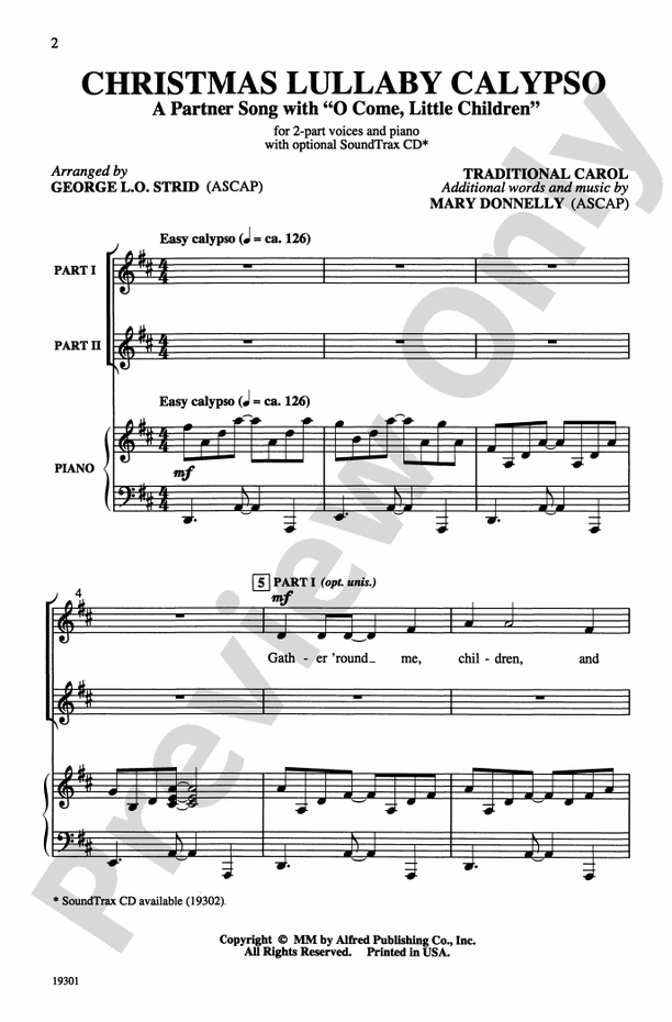 Christmas Lullaby 2Part Choral Octavo Mary Donnelly Digital Sheet