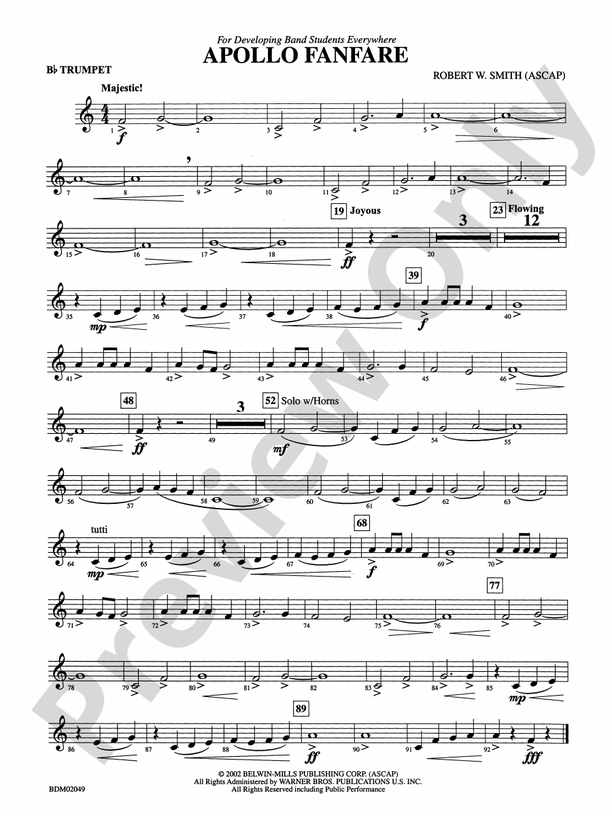 Apollo Fanfare 1st Bflat Trumpet 1st Bflat Trumpet Part Digital