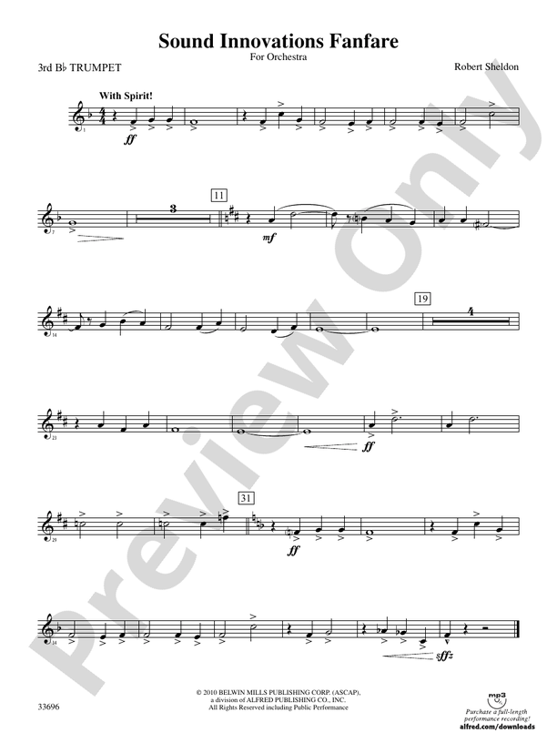 Sound Innovations Fanfare 3rd Bflat Trumpet 3rd Bflat Trumpet Part