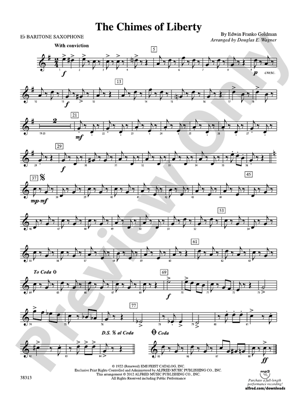 The Chimes of Liberty Eflat Baritone Saxophone Eflat Baritone