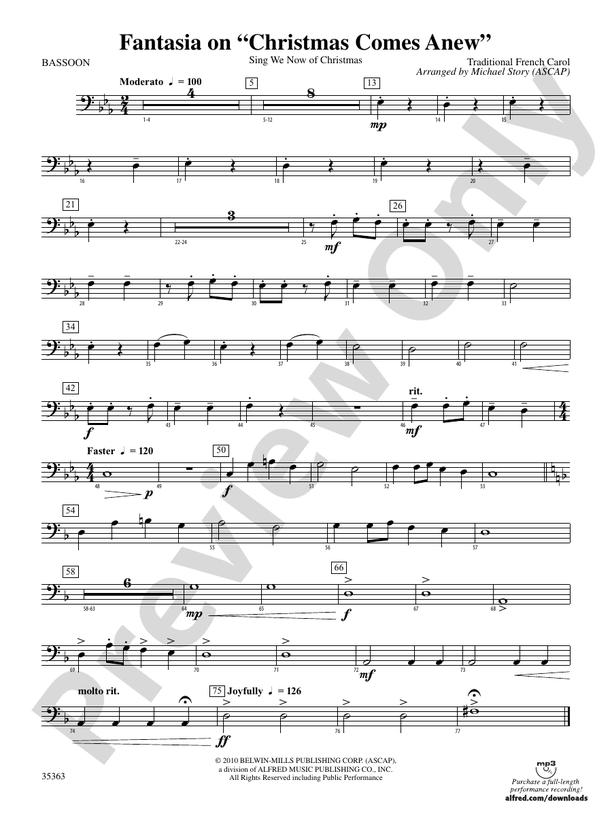 Fantasia on "Christmas Comes Anew" Bassoon Bassoon Part Digital