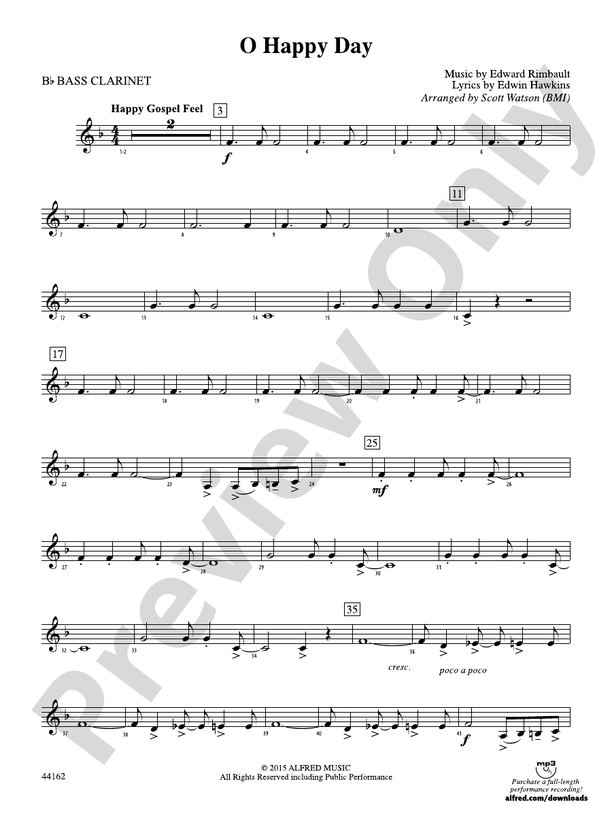 O Happy Day Bflat Bass Bflat Bass Part Digital