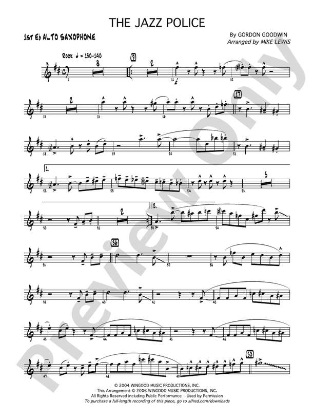 The Jazz Police Eflat Alto Saxophone Eflat Alto Saxophone Part