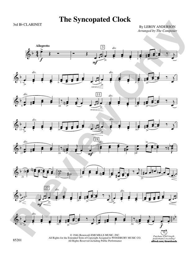 The Syncopated Clock 3rd Bflat 3rd Bflat Part