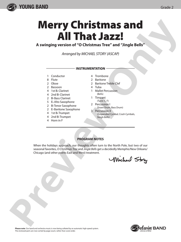 Merry Christmas, and All That Jazz! Score Concert Band Score