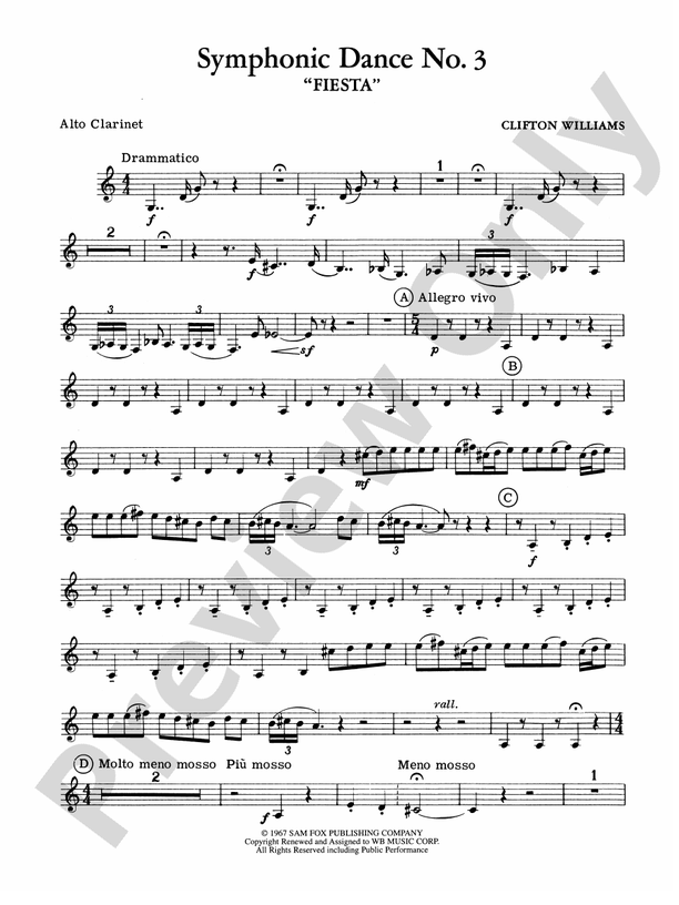 Symphonic Dance No. 3 ("Fiesta") Eflat Alto Eflat Alto