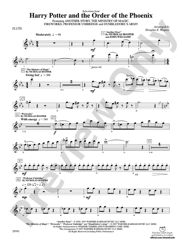 Harry Potter and the Order of the Phoenix, Selections From Flute