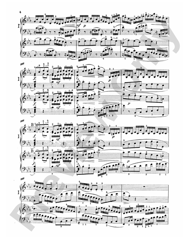 Bach Concerto for Two Pianos in C Minor Piano Duo (2 Pianos, 4 Hands