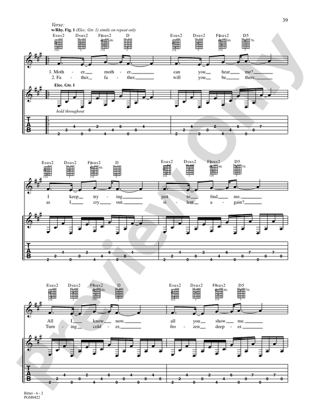 Bitter Guitar 12 Stones Digital Sheet Music Download