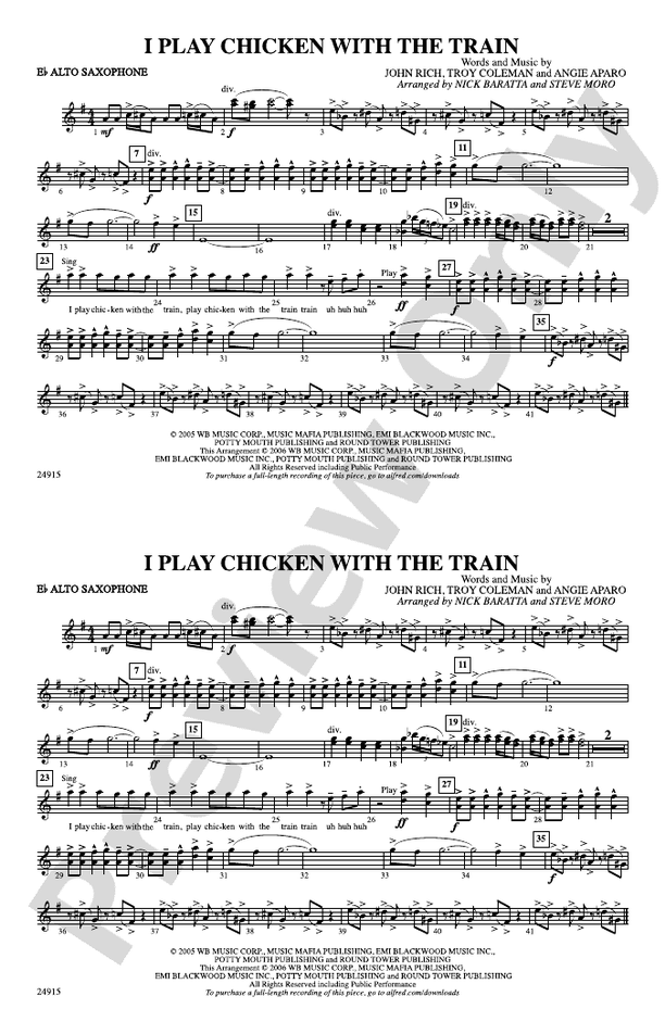 I Play Chicken with the Train Eflat Alto Saxophone Eflat Alto