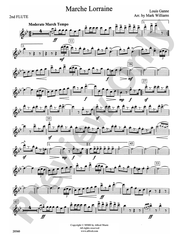 Marche Lorraine 2nd Flute 2nd Flute Part Digital Sheet Music Download