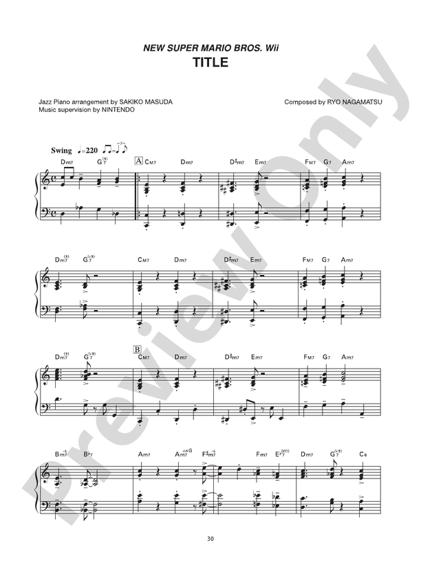 Super Mario™ Jazz Piano Arrangements Piano Nintendo® Digital Sheet