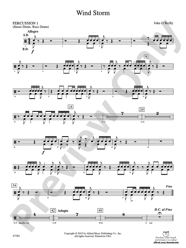 Wind Storm 1st Percussion 1st Percussion Part Digital Sheet Music Download