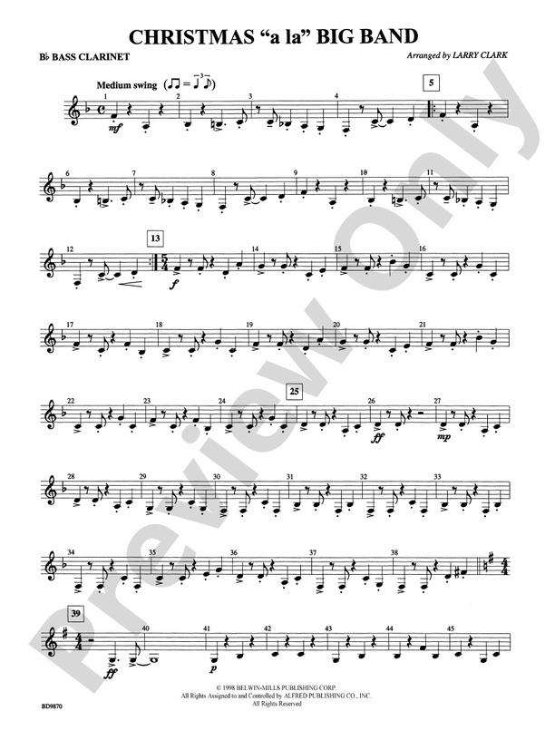 Christmas a la Big Band Bflat Bass Bflat Bass Part Digital Sheet Music
