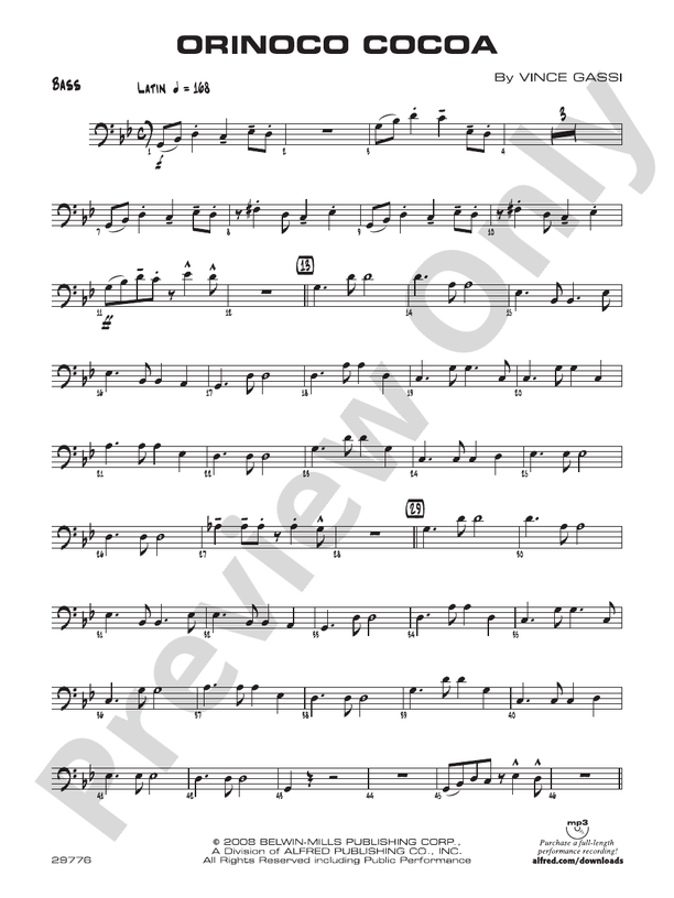 Orinoco Cocoa String Bass String Bass Part Digital Sheet Music Download