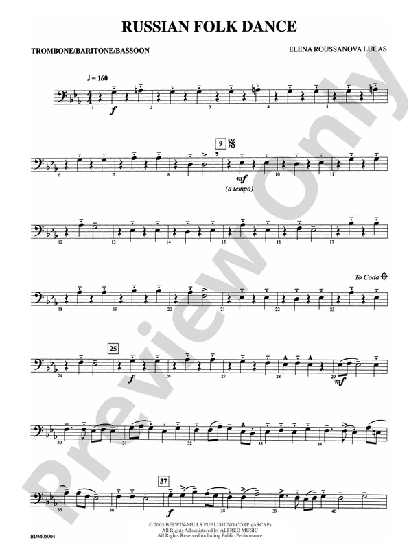 Russian Folk Dance 1st Trombone 1st Trombone Part Digital Sheet