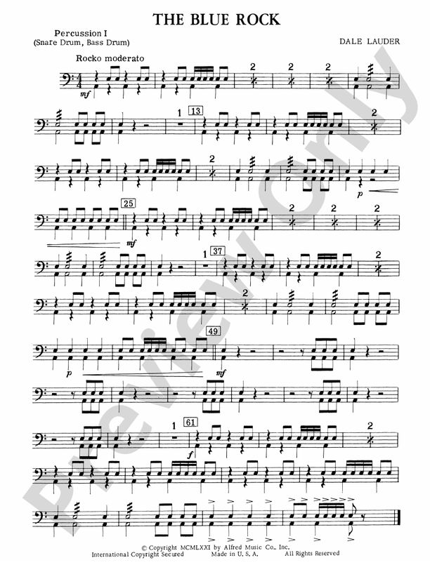 The Blue Rock (with optional Drum Set part) 1st Percussion 1st